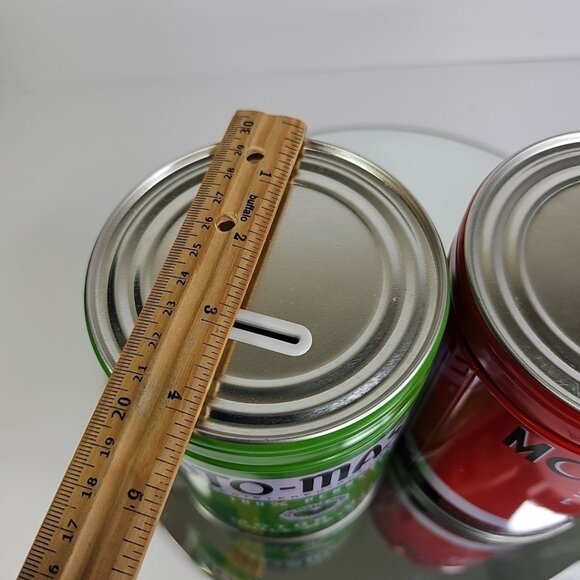 Canadian Tire Moto-Master Oil Red Green Tin Coin Bank Set Promotional Item Decor - Picture 13 of 13